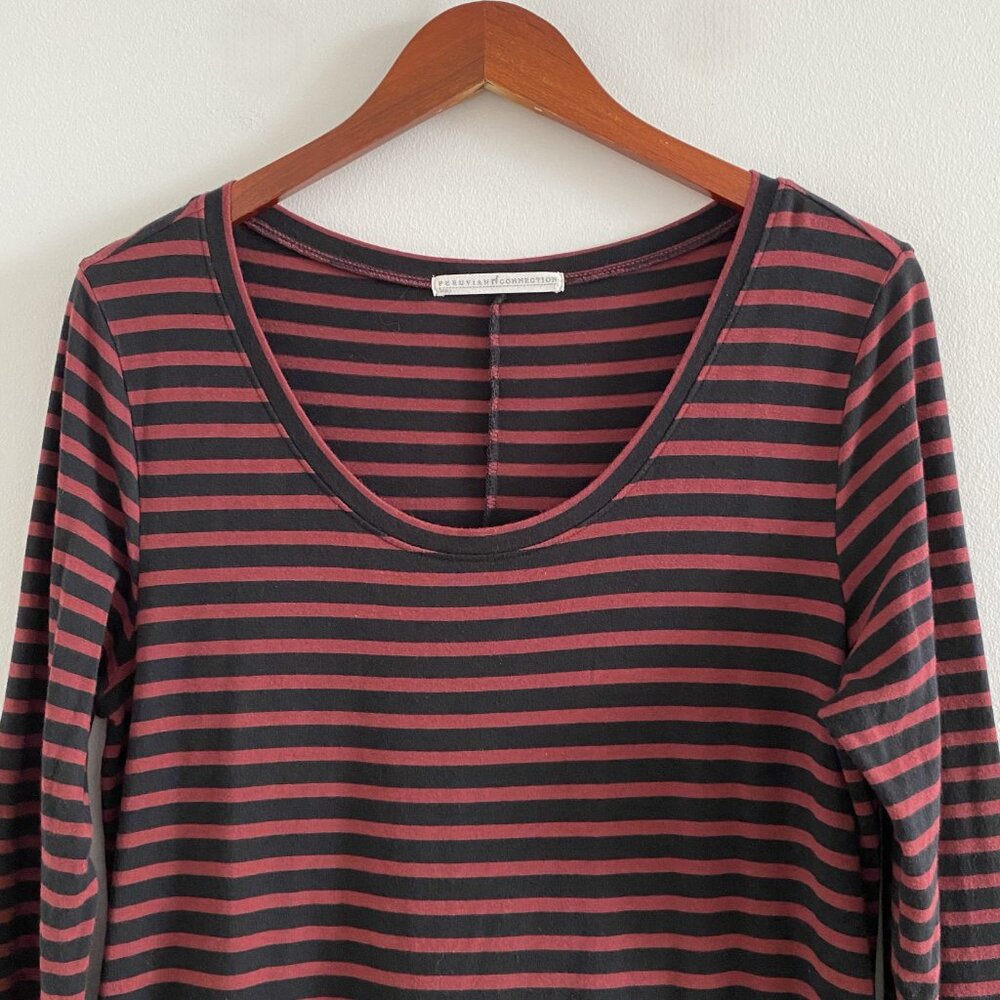 Peruvian Connection Andover Striped Maxi Dress Long Sleeve - Picture 9 of 12